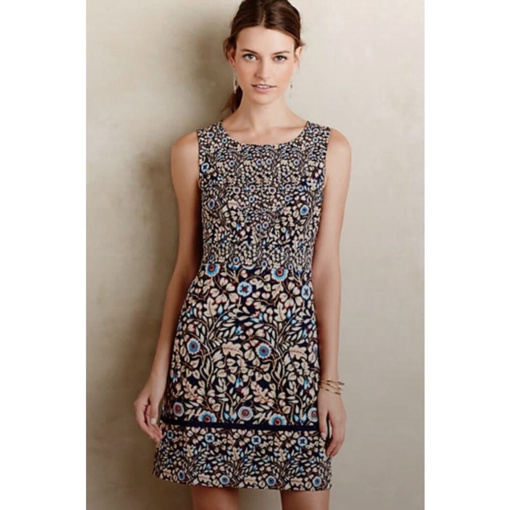 Anthropologie Maeve Brindille Floral Sheath Dress Size 2